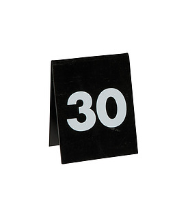 White on Black A-Frame Table Number Set 21-30
