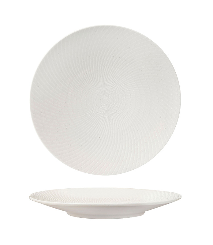 Luzerne Zen Coupe Plate Round White Swirl 275mm