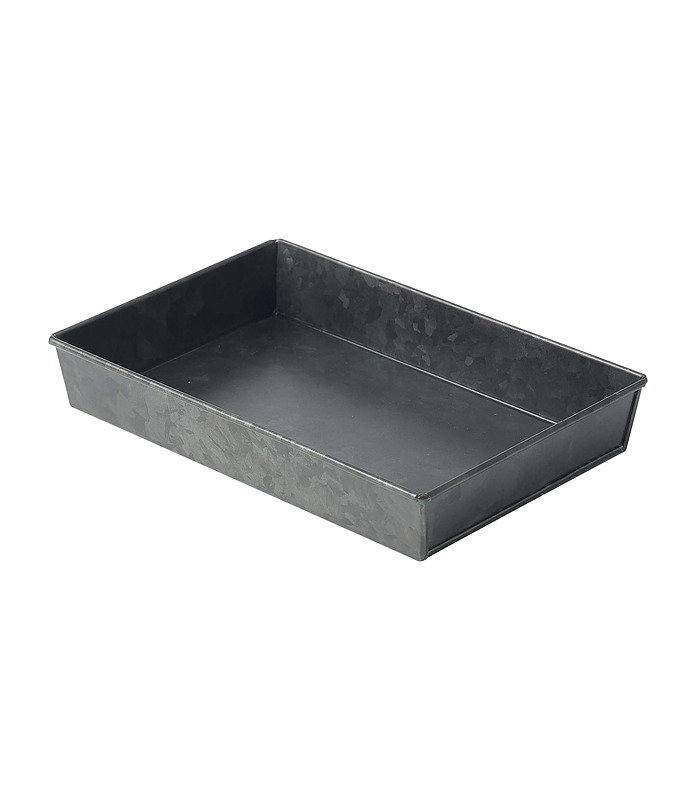 Coney Island Galvanised Rectangular Tray Flared 240 x 160 x 40mm