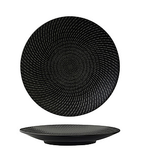 Luzerne Zen Coupe Plate Round Black Swirl 275mm