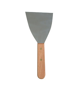 Stainless Steel Pan Scraper with Wood Handle