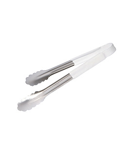 Stainless Steel Tong White Handle 230mm