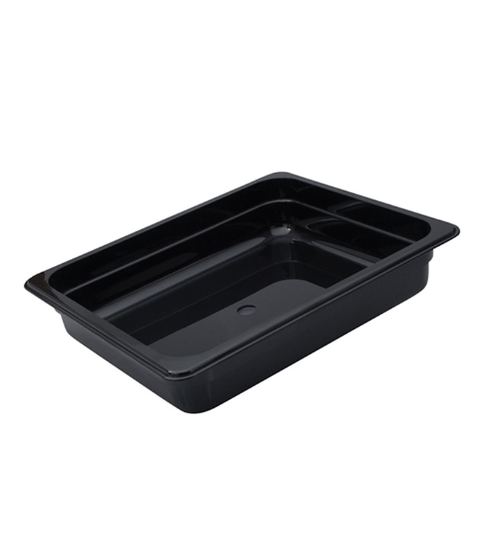 Polycarbonate Food Pan Black 1/2 x 100mm Deep