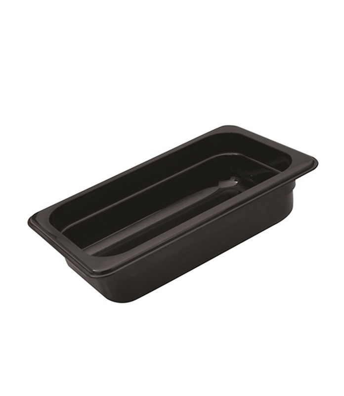 Polycarbonate Food Pan Black 1/3 x 65mm Deep