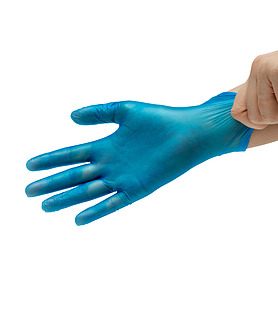 Glove Blue Vinyl Powdered Small 100 Per Ctn