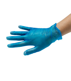 Glove Blue Vinyl Powdered Small 100 Per Ctn