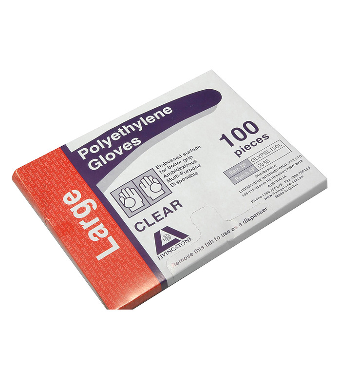 Glove Polyethylene Disposable Large 100 Per Ctn