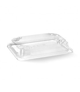 BioCane Sushi Tray PLA Clear Lid Medium 600 Per Ctn