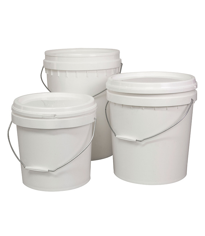 Plastic Pail With Lid White 5L