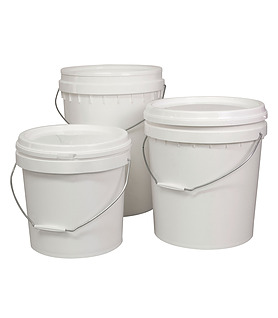 Plastic Pail With Lid White 15L