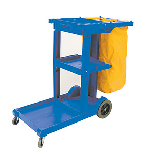 Trolley Janitor Heavy Duty Plastic 3 Tier With Refuse Bag