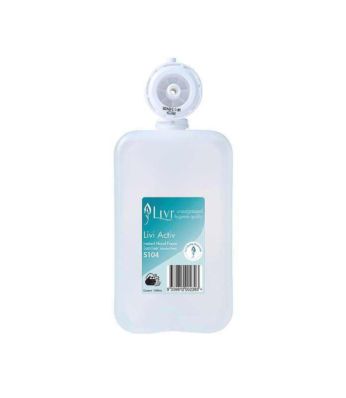 Livi Activ Alcohol Free Hand Sanitiser 1L 6 Per Ctn