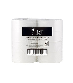 Livi Everyday Jumbo Toilet Tissue 1py 500 Mtrs 8 Per Ctn