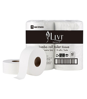 Livi Basics Jumbo Toilet Tissue 2ply 300 Mtrs 8 Per Ctn