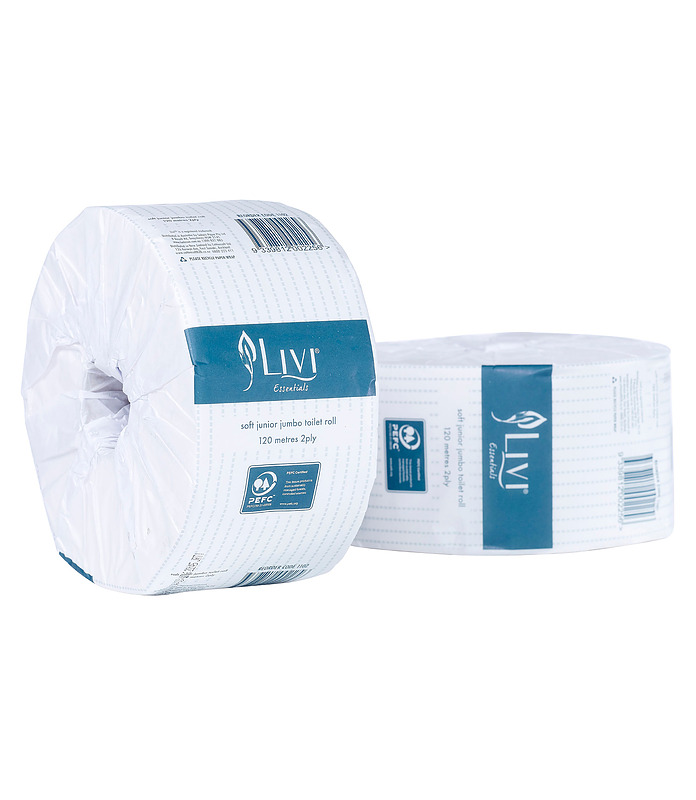 Livi Essentials Mini Jumbo Toilet Roll 2Ply 200 Mtrs 12 Per Ctn