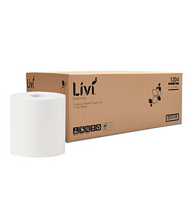 Livi Essentials Roll Towel Auto Cut 1 Ply 200 Mtrs 6 Per Ctn