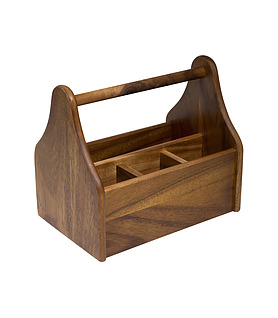 Wooden Table Caddy 4 Compartment