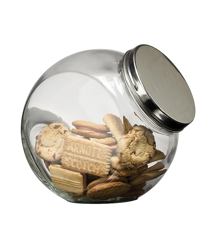 Glass Cookie Jar With Screw Lid 4.2L