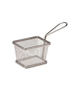 Stainless Steel Mini Fry Basket Rectangular 100 x 80mm