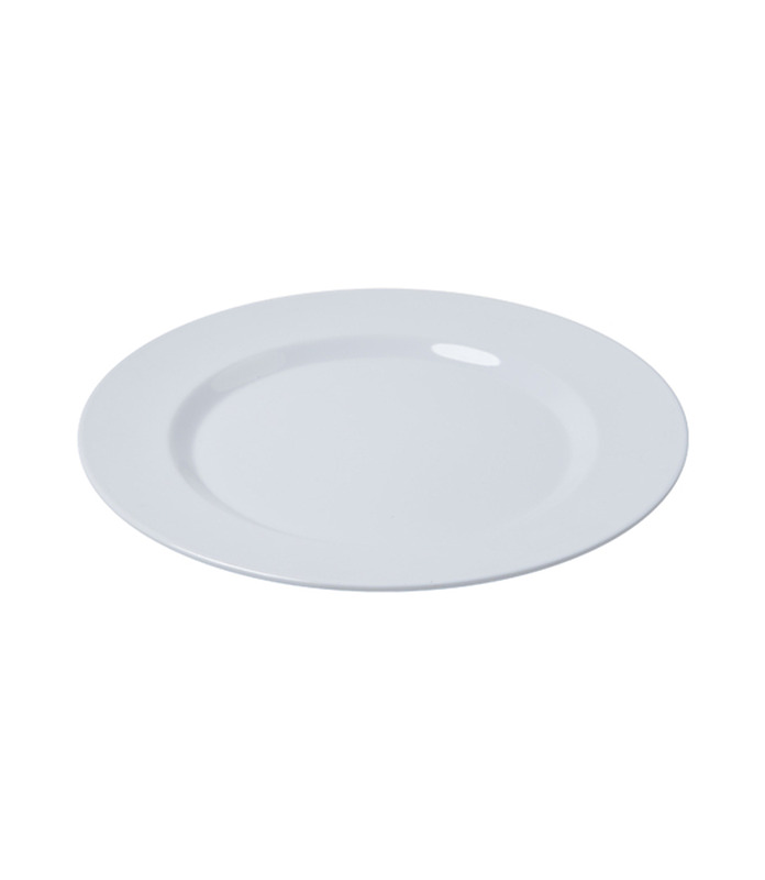 Melamine Wide Rim Plate White 215mm