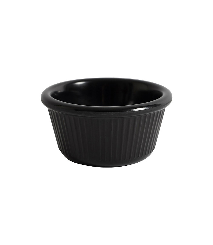 Melamine Ramekin Fluted Black 88ml