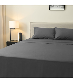 Simba Sheet KSB Flat Charcoal 50/50 Poly Cotton Blend (10)