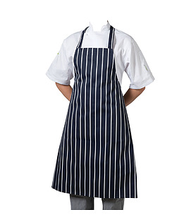 PROCHEF Apron Butchers Bib Nylon Navy Stripe 70 x 86cm