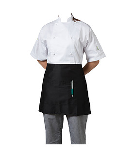 Apron Black 1/2 With Pocket Poly/Cotton