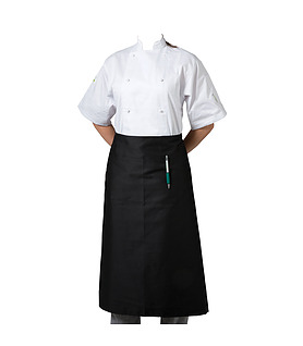 Apron Black 3/4 With Pocket Poly/Cotton