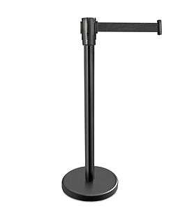 Black Barrier Stand With Black Retractable Belt