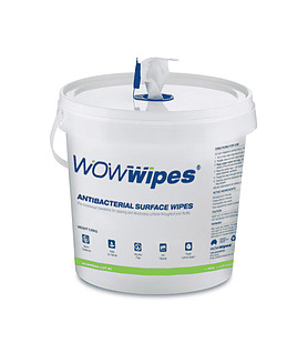 WOW Wipes Dispenser Bucket Inc 1200 Antibacterial Wipes