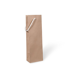 Paper Bag Single Bottle Rope Handle Kraft 350 x 110 x 70mm (120)