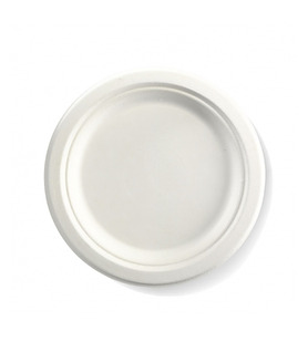 Sugarcane Round Plate White 7" 1000 Per Ctn