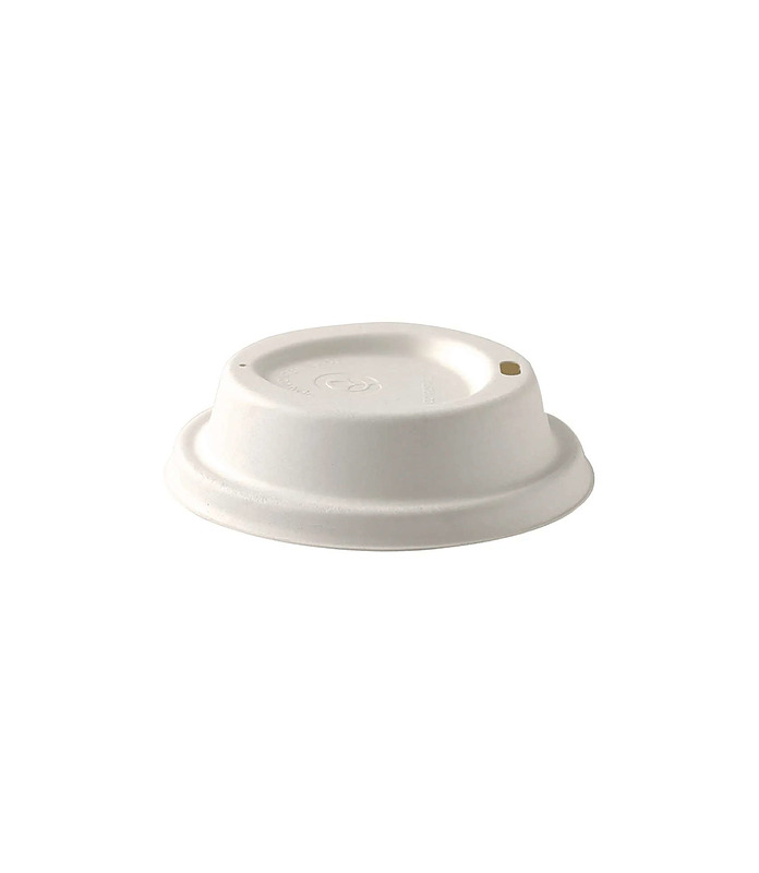 Greentrail Pulp Coffee Cup Lid Compostable White 63mm/4oz (1800)