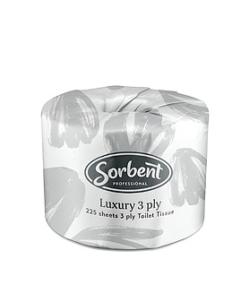 Sorbent Professional Luxury Toilet Tissue 3 Ply 225 Sheets (48)